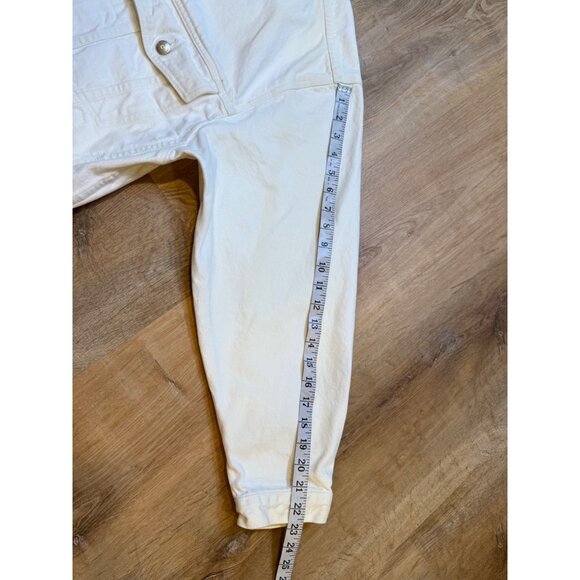 Vintage 80s 90s Banana Republic Safari & Travel White Denim Long Sleeve Trucker - Picture 7 of 12